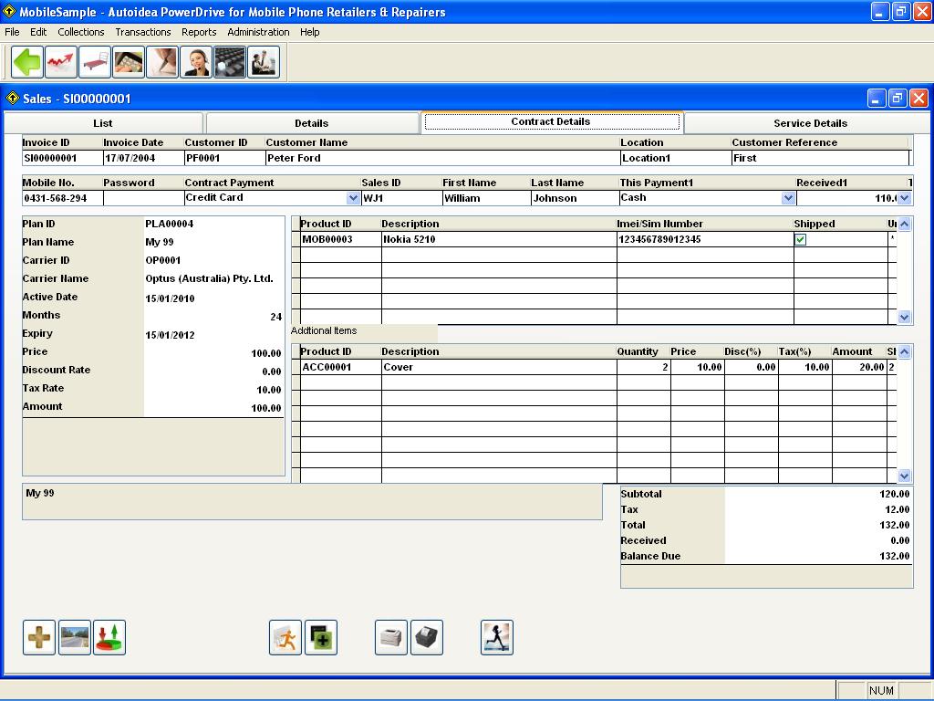Autoidea PowerDrive for Mobile Phone Retailers & Repairers with CRM screenshot